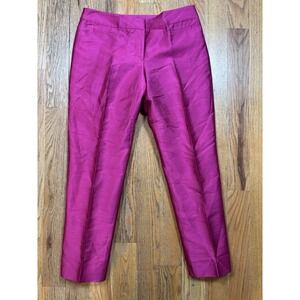 NWT Talbots Silk/Wool Tailored Ankle Pants Women's Size 8 Hot Pink